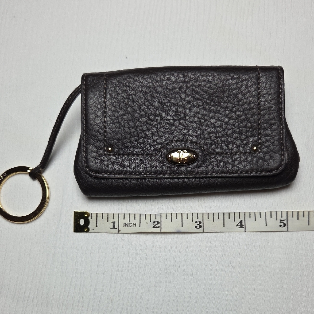 Cole Haan Brown Soft Leather Keychain Card Holder.